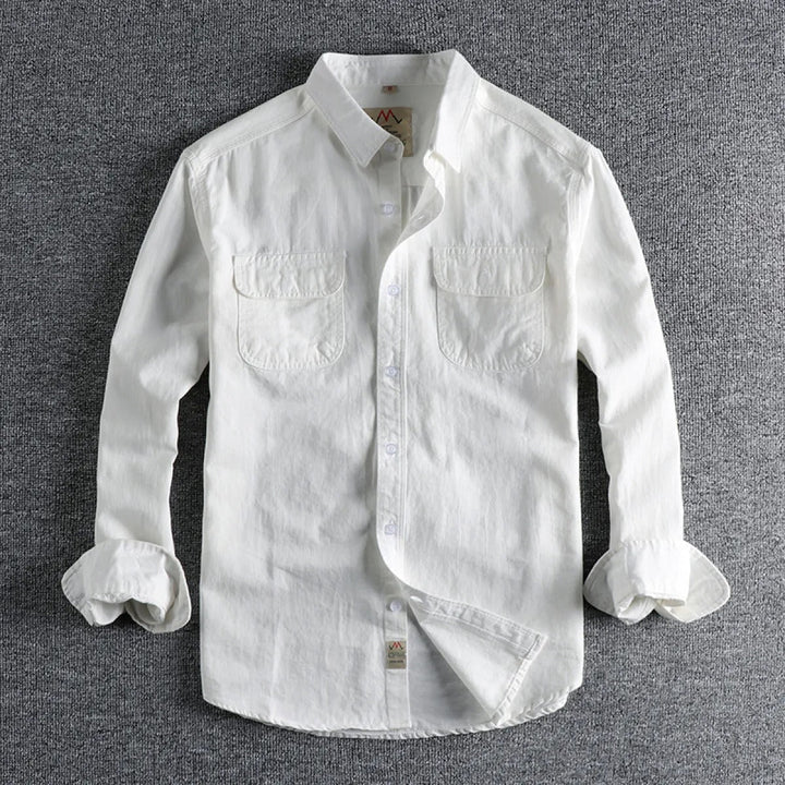 Chemise droite décontractée pour hommes avec poches avant - Elias
