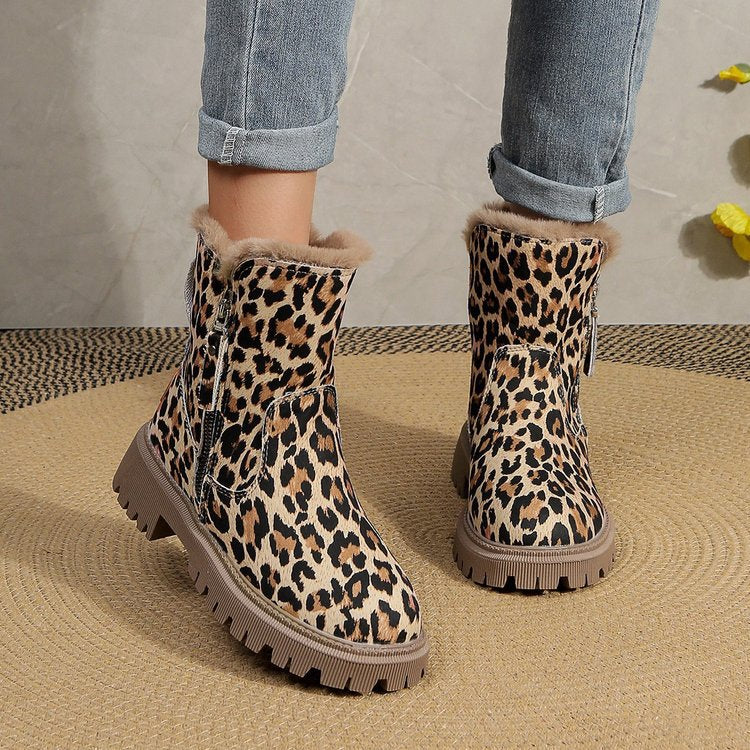 Bottes d'hiver pour femmes avec imprimé animalier et doublure chaude - Yuliana