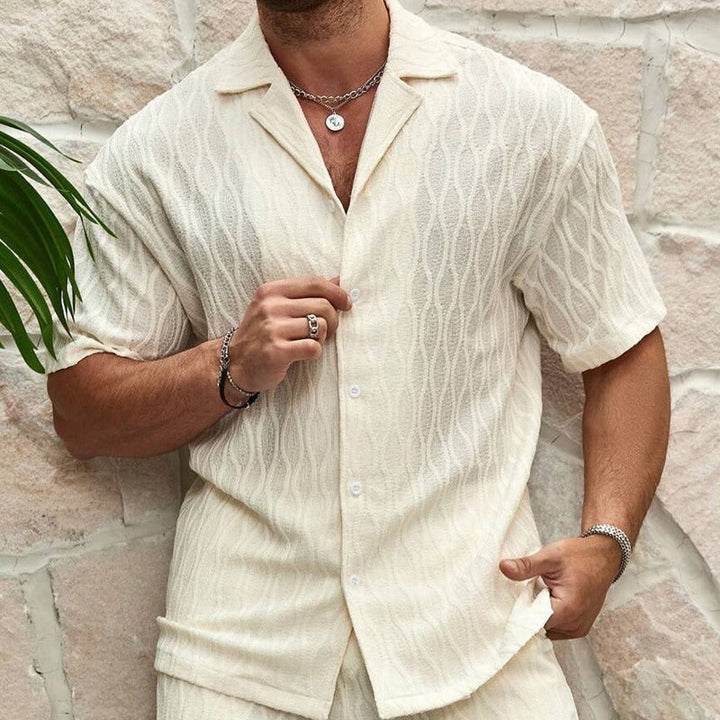 Ensemble de plage pour homme en tissu respirant crème - Dante