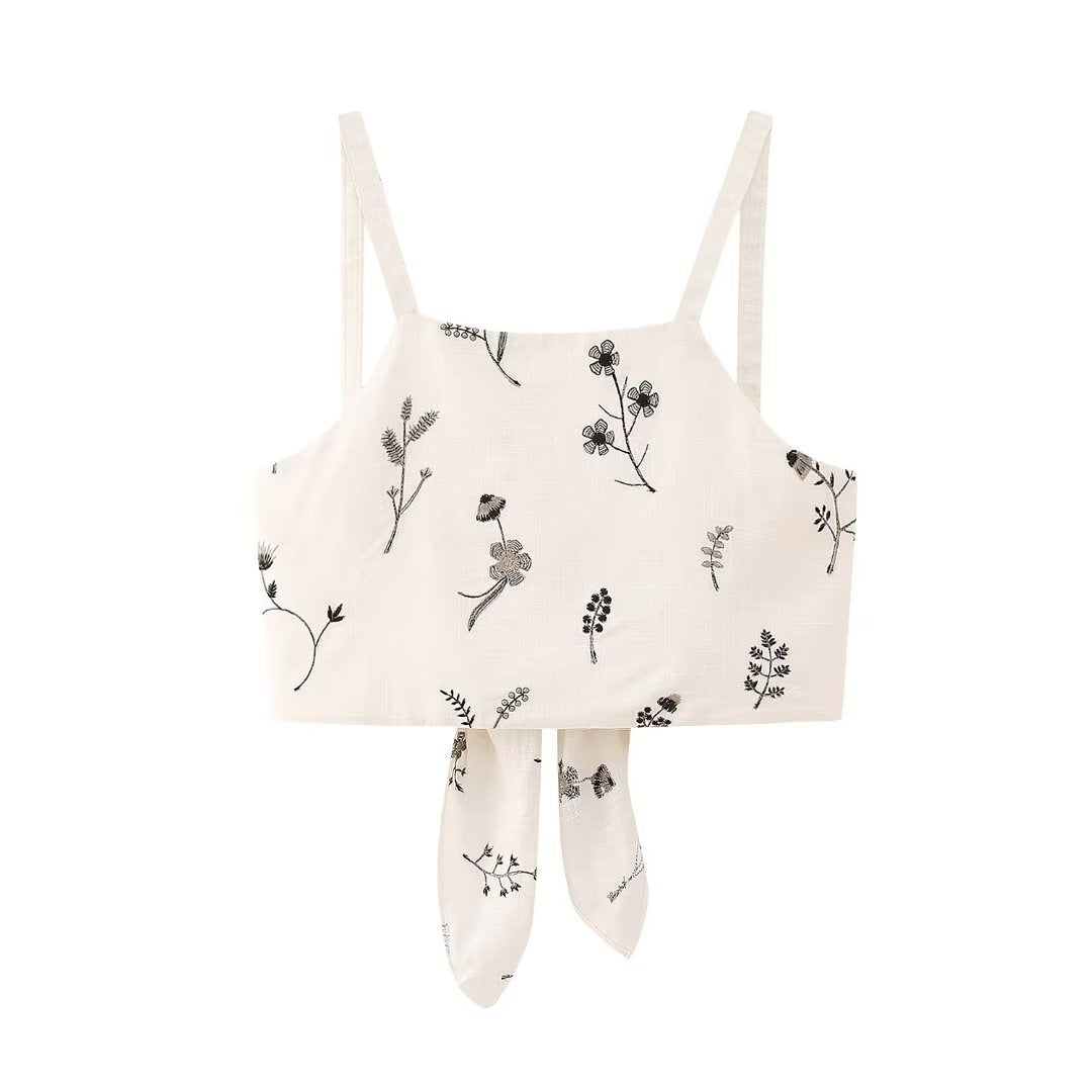 Ensemble 2 pièces crème à imprimé floral - Liora