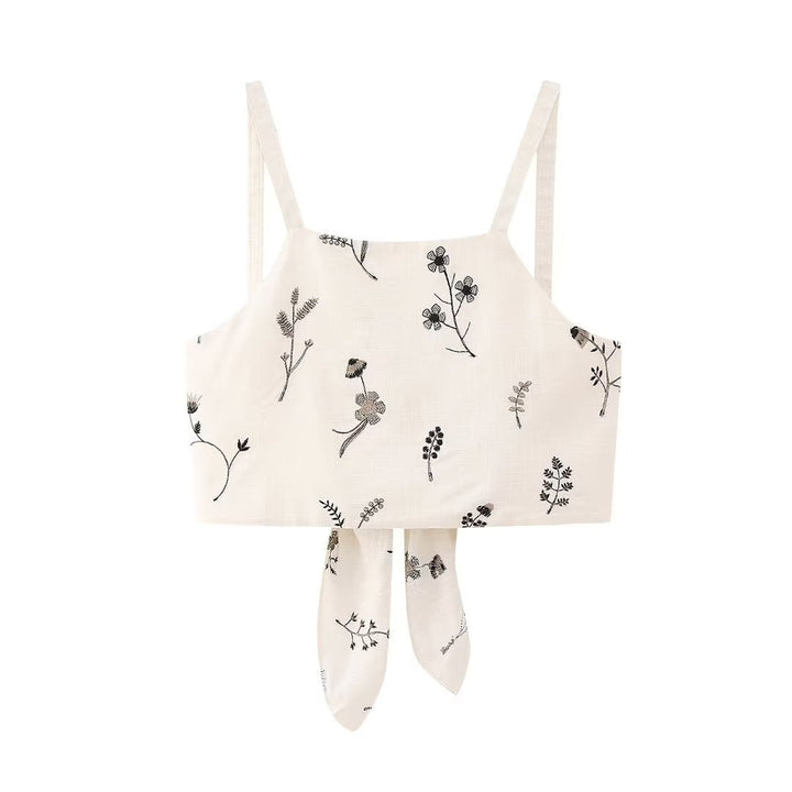 Ensemble 2 pièces crème à imprimé floral - Liora