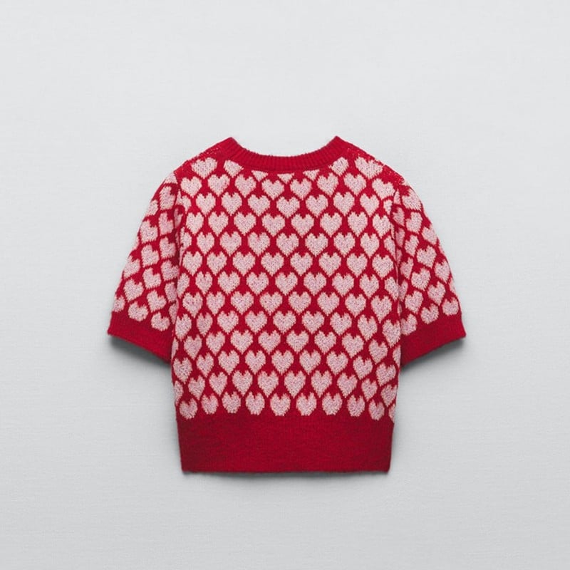 Pull en maille imprimé à manches courtes pour femmes - Yrsa