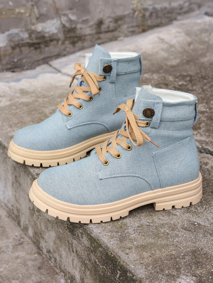 Bottines décontractées en toile texturée de style urbain pour femmes - Martina