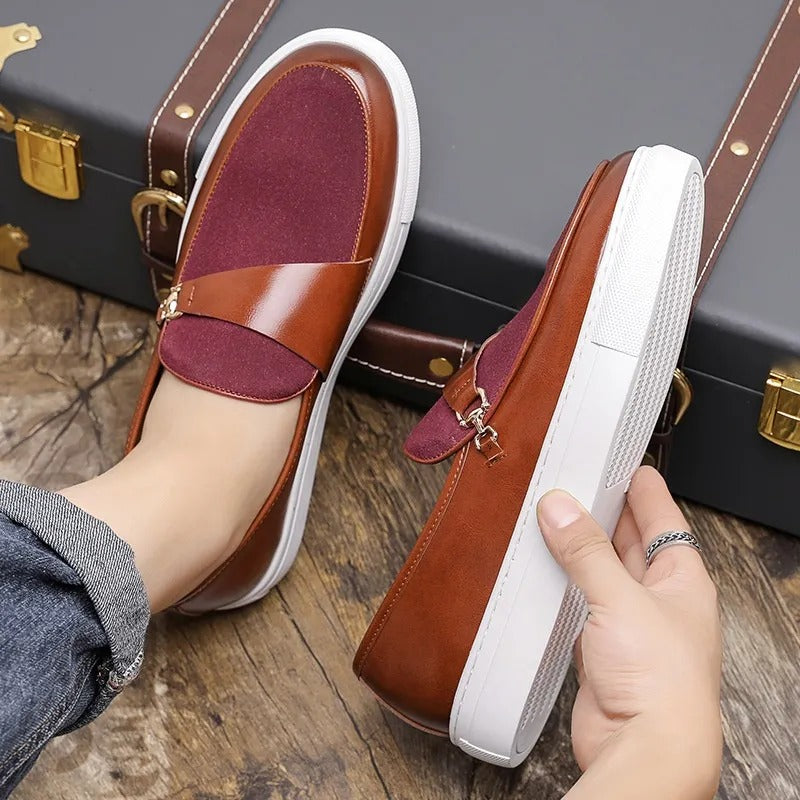 Mocassins en cuir et toile pour hommes, décontractés et élégants - Dario