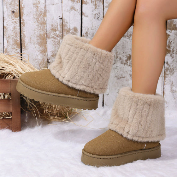 Bottes d'hiver pour femmes avec revers en fourrure synthétique - Ivanna
