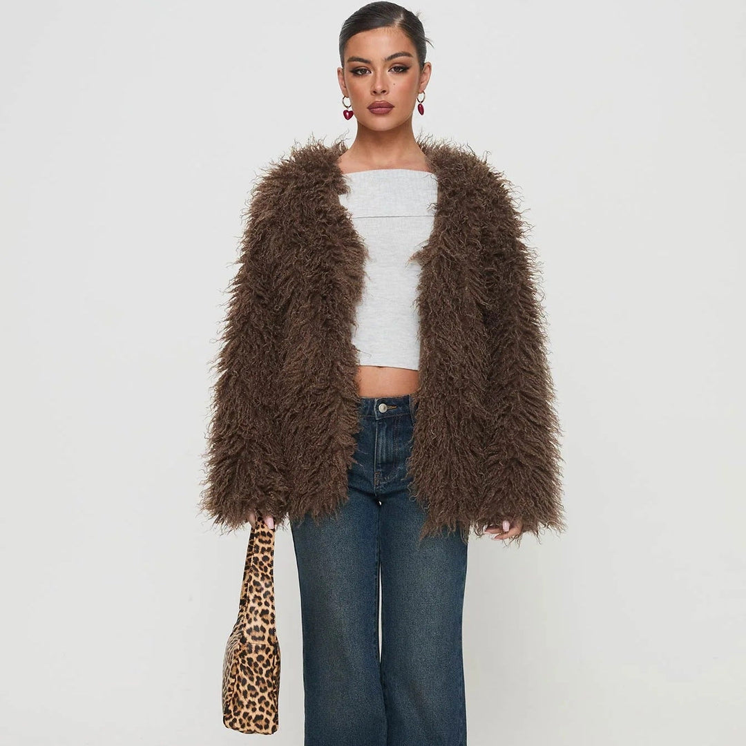 Manteau pour femme avec texture duveteuse - Maelinne