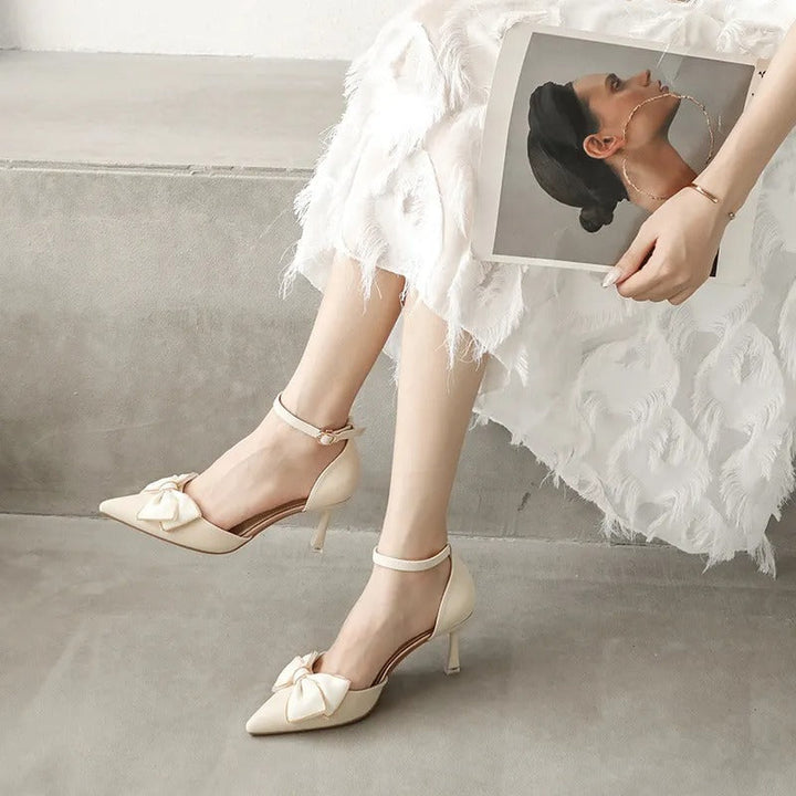Chaussures à talons pour femmes avec nœud en style élégant - Clarisse