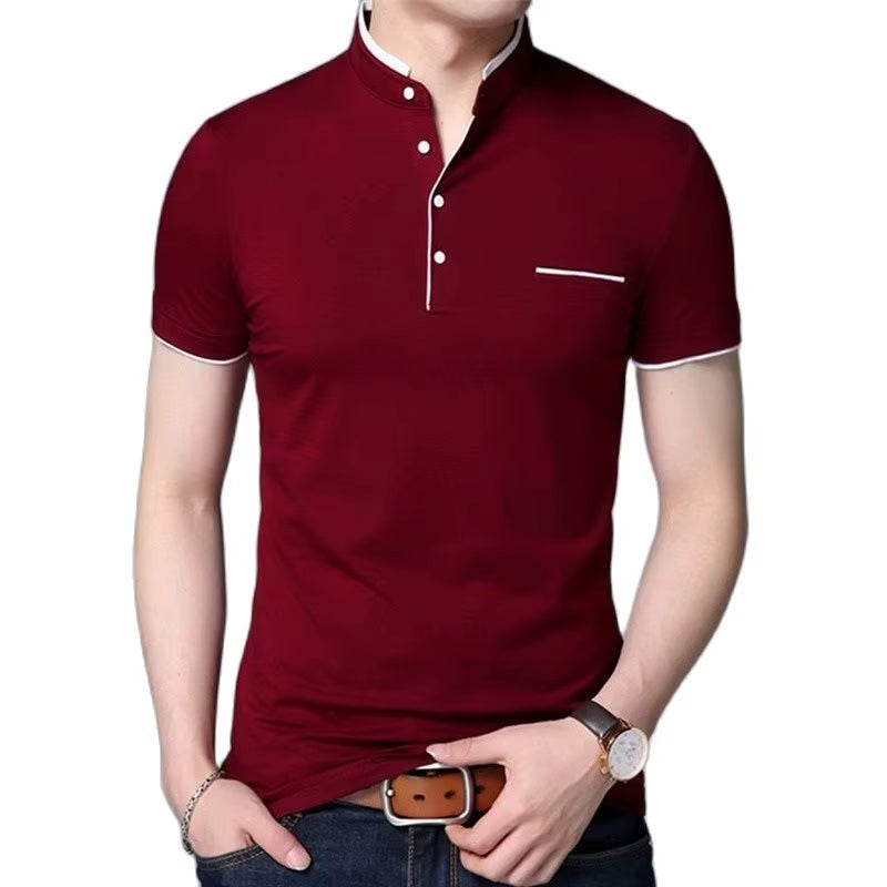 Polo homme à boutons contrastés en noir élégant - Dante