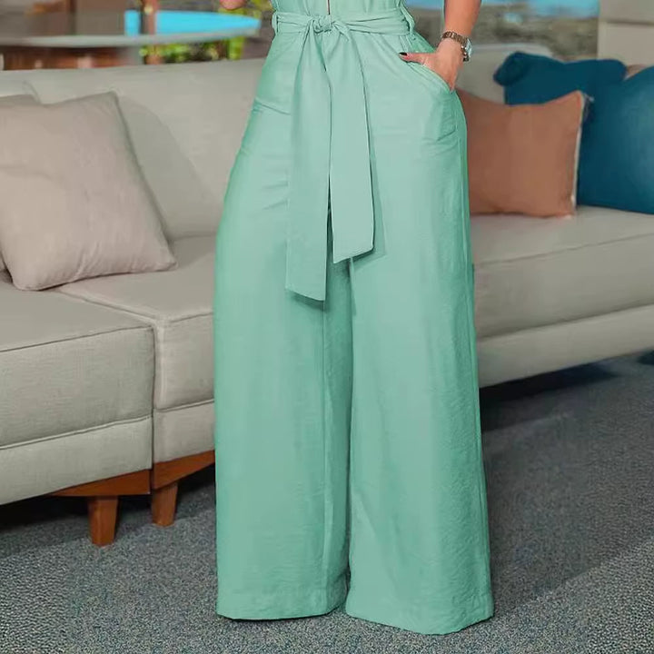 Combinaison sans manches vert menthe avec ceinture - Valeria