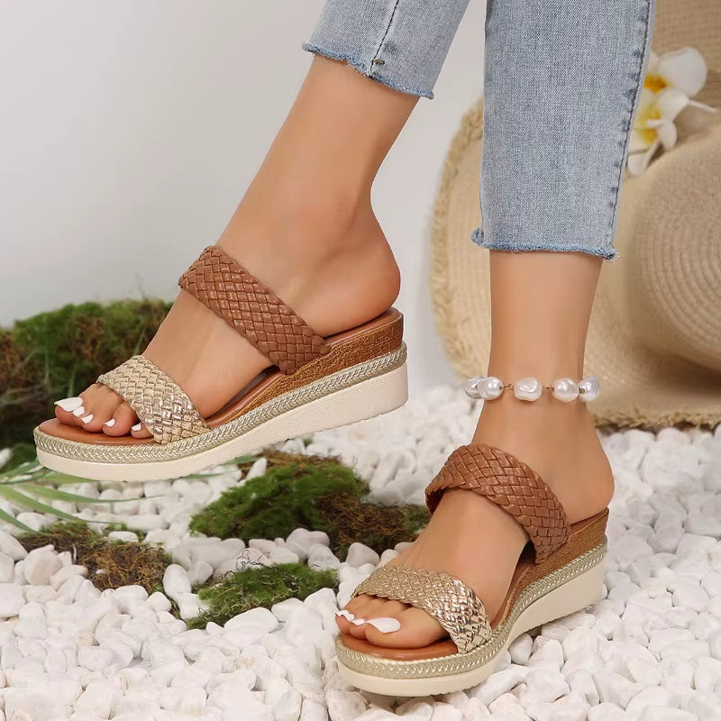 Sandales à brides tissées pour femmes avec semelle ergonomique - Mónica