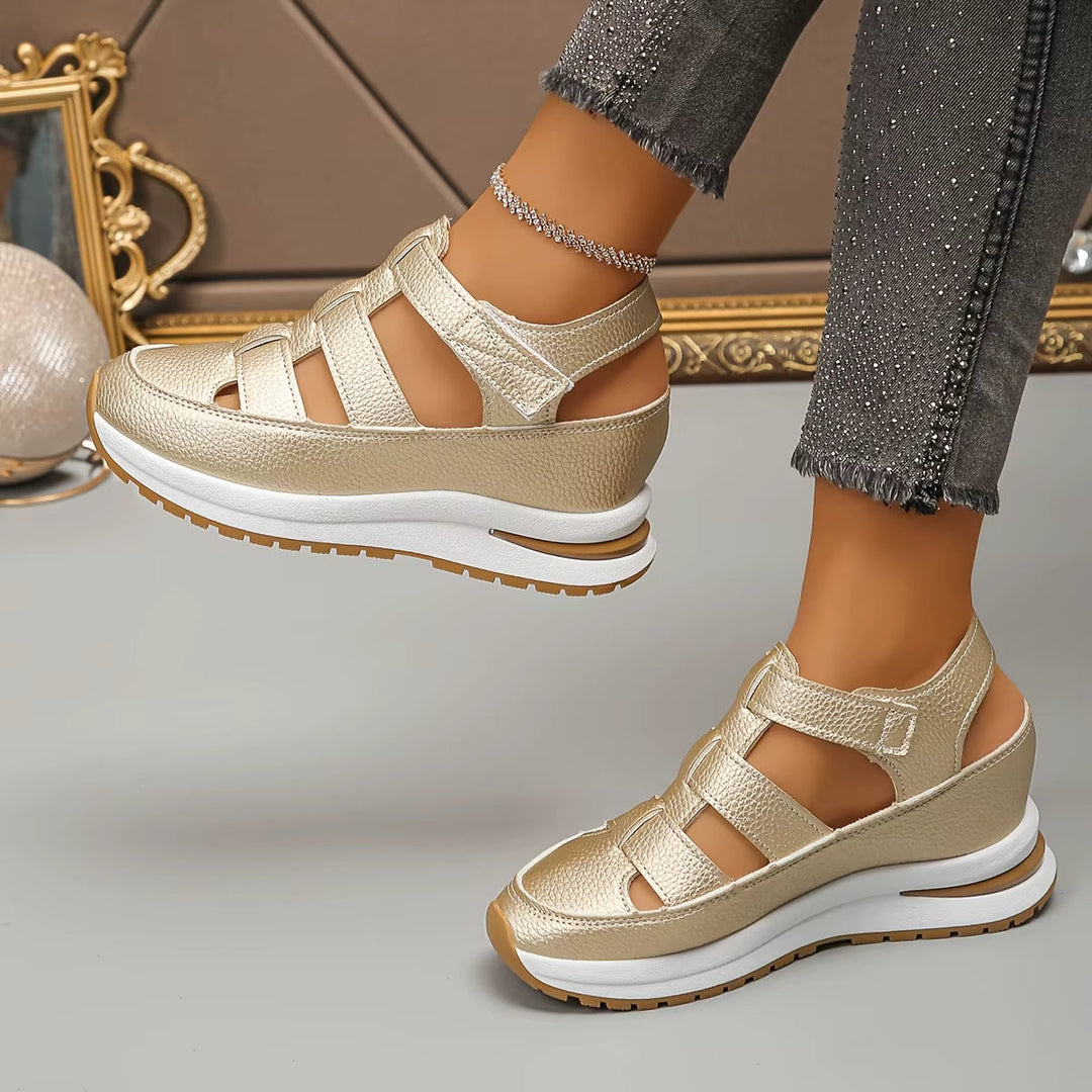Sandales à plateforme en cuir synthétique rembourré pour femmes - Julieta