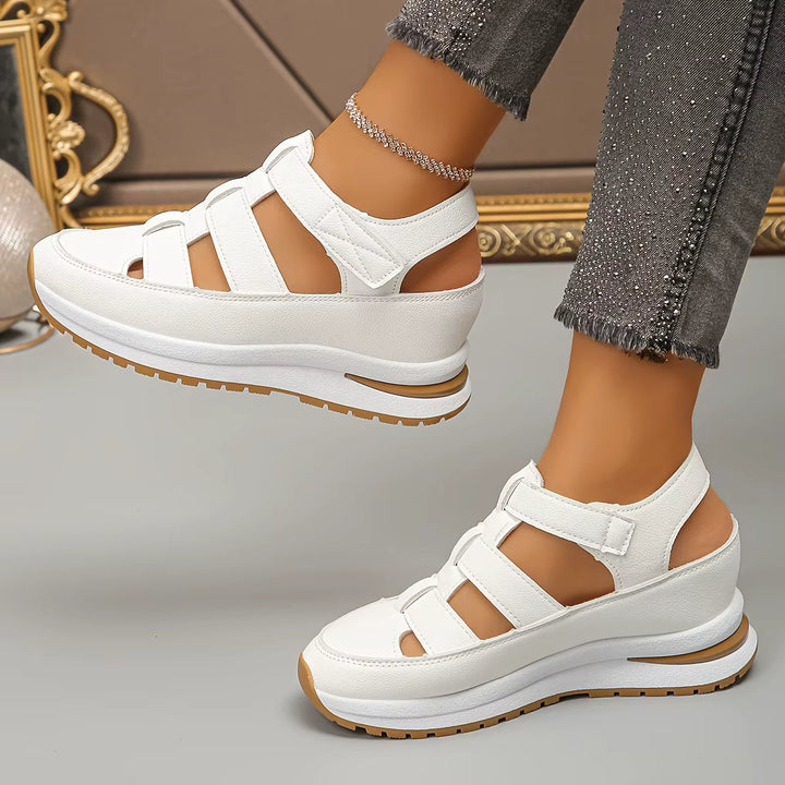 Sandales à plateforme en cuir synthétique rembourré pour femmes - Julieta