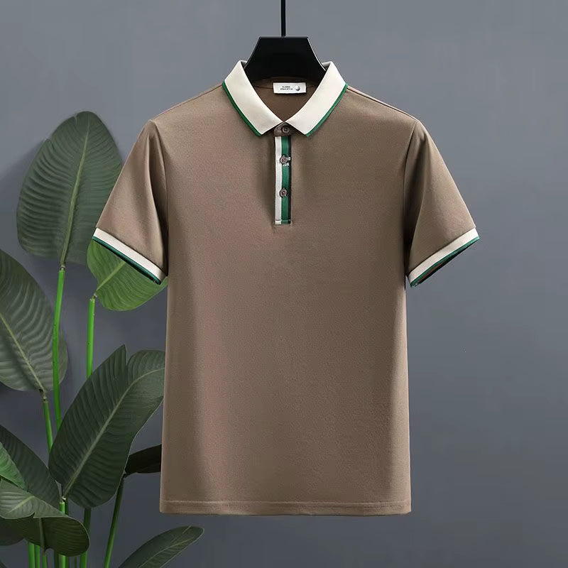 Polo homme en coton piqué avec détails contrastés, style décontracté - Mateo