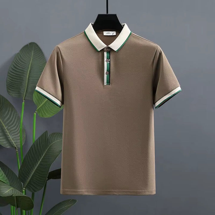 Polo homme en coton piqué avec détails contrastés, style décontracté - Mateo