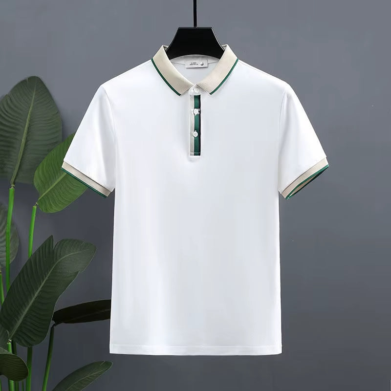 Polo homme en coton piqué avec détails contrastés, style décontracté - Mateo