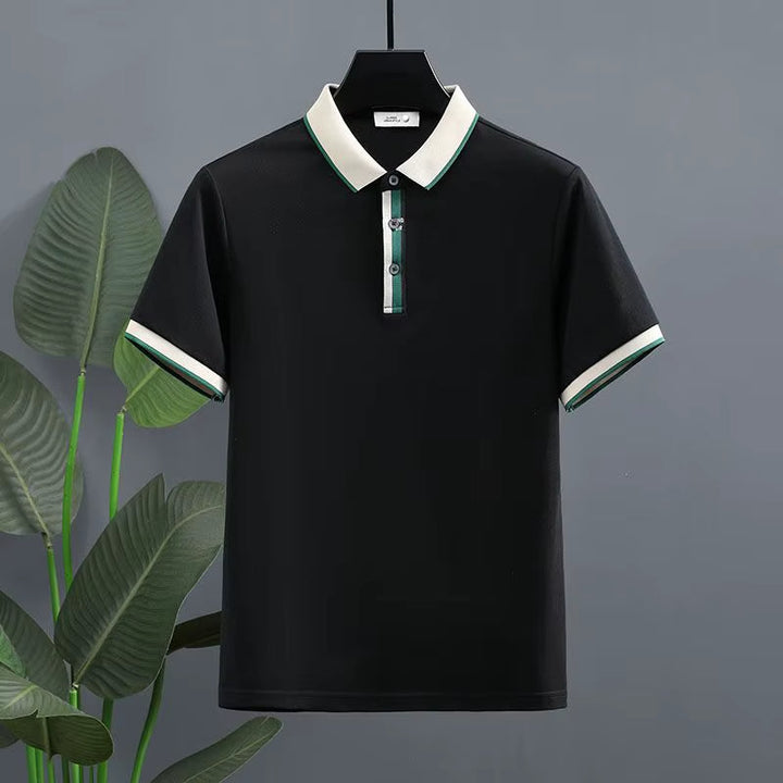 Polo homme en coton piqué avec détails contrastés, style décontracté - Mateo
