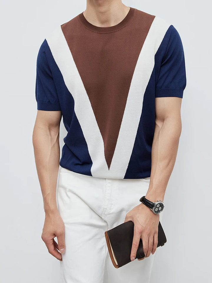 T-shirt homme mélange d'acétate design géométrique moderne - Ivan