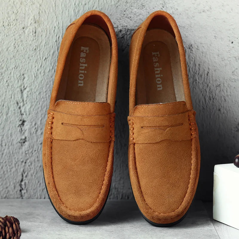 Mocassins en daim véritable de style décontracté pour hommes - Larkstone
