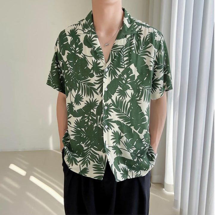 Chemise homme en viscose à imprimé tropical, coupe ample - Julian