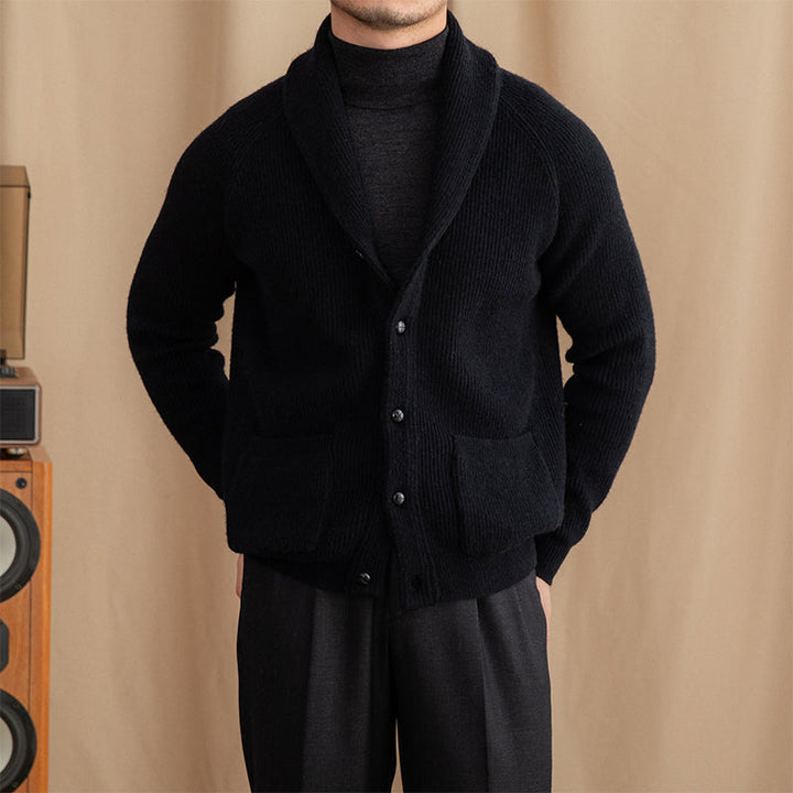 Gilet tricoté élégant pour hommes avec revers classique - Davide