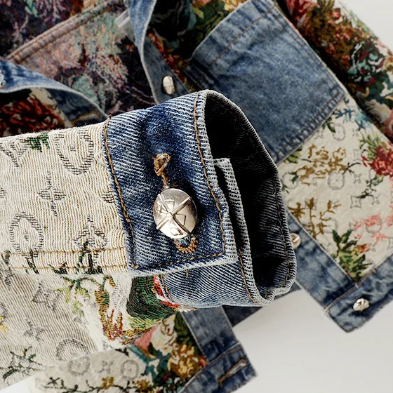 Totêm - Veste en jean à fleurs