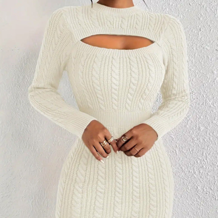 Robe courte et ajustée en tricot tressé - Noelia