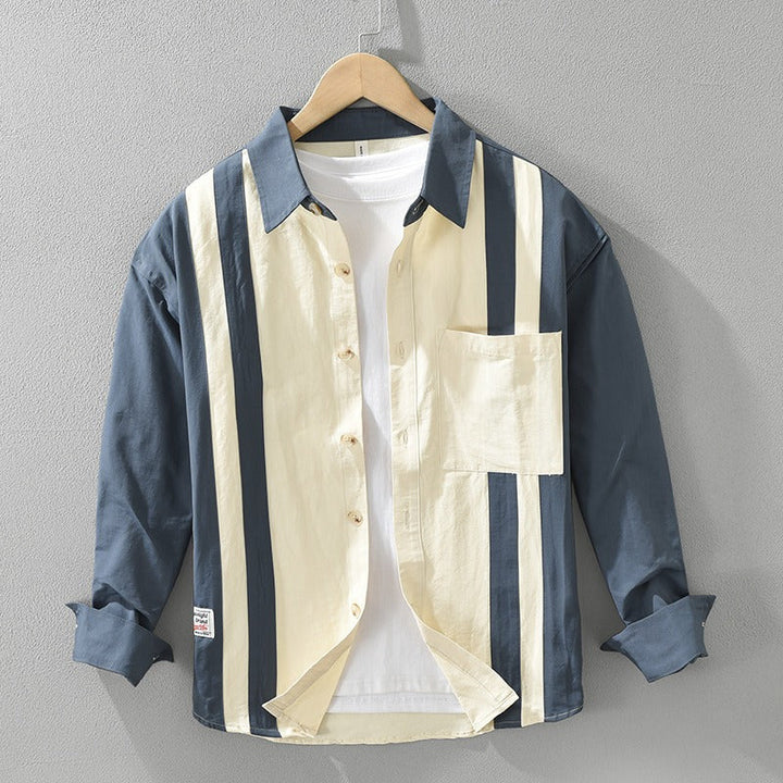 Chemise décontractée en coton imprimé rétro pour hommes - Mateo