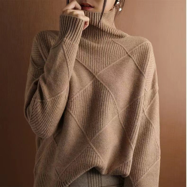 Pull ample à col roulé en tricot pour femmes - Yrsa