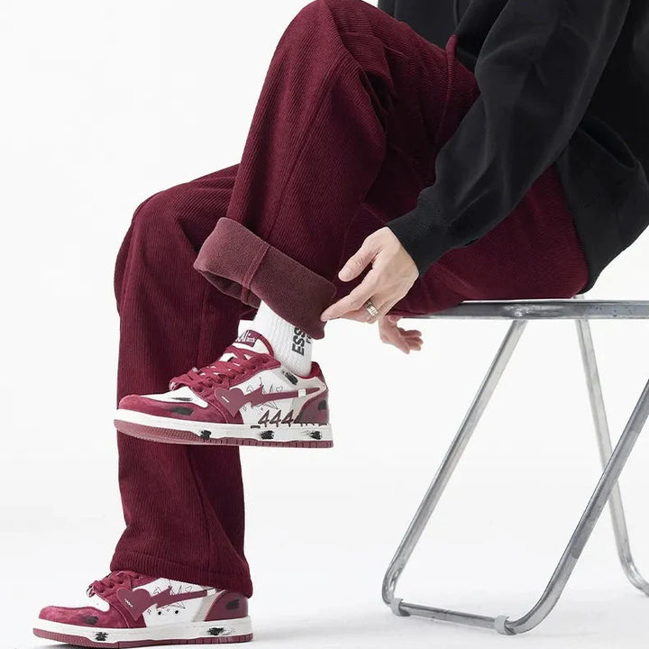 Pantalon en velours côtelé pour homme avec doublure en polaire - Auren