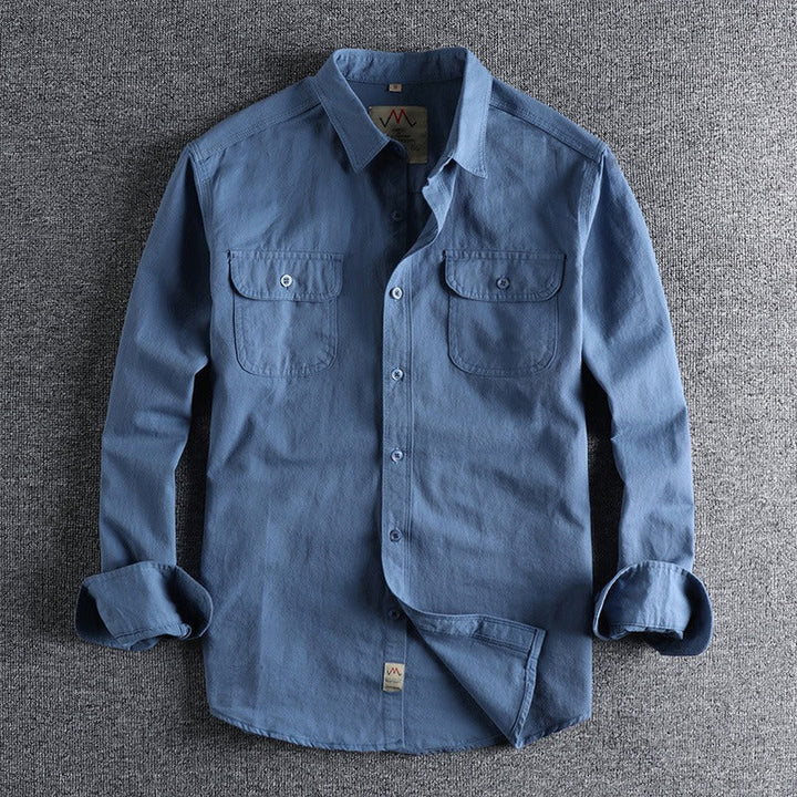 Chemise droite décontractée pour hommes avec poches avant - Elias