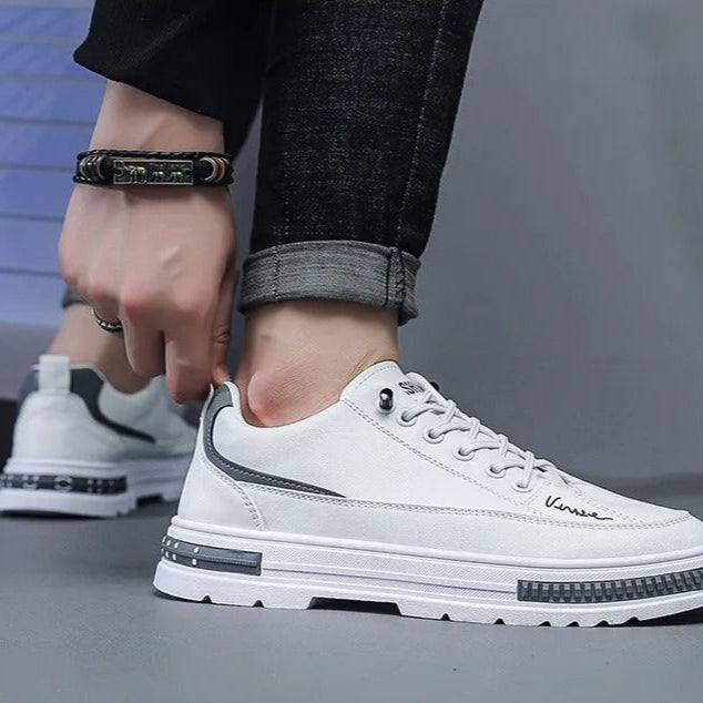 Baskets homme en cuir synthétique à semelle haute - Bruno