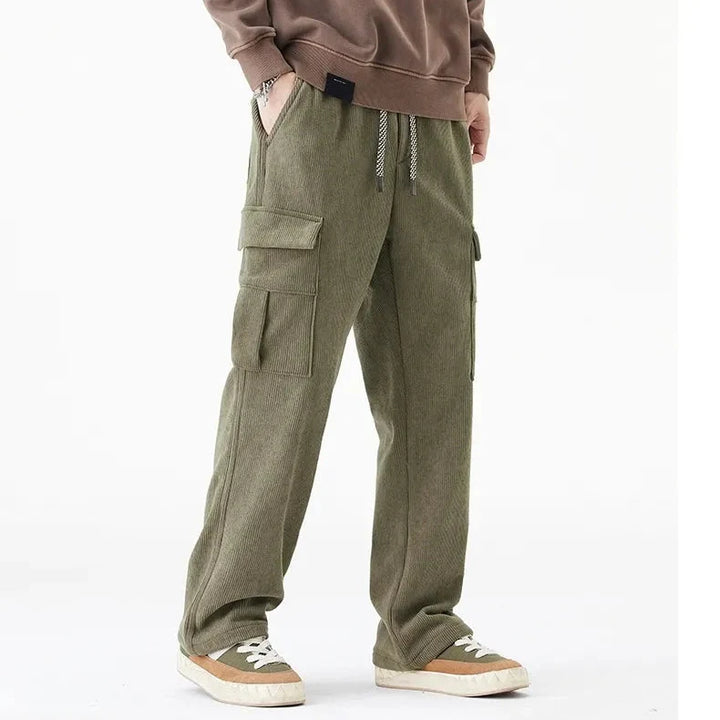 Pantalon en velours côtelé pour homme avec doublure en polaire - Auren