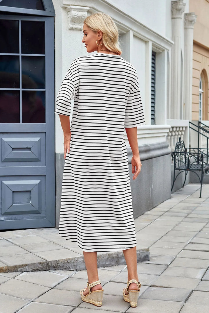 Lorena - Robe d'été décontractée à rayures pour femmes