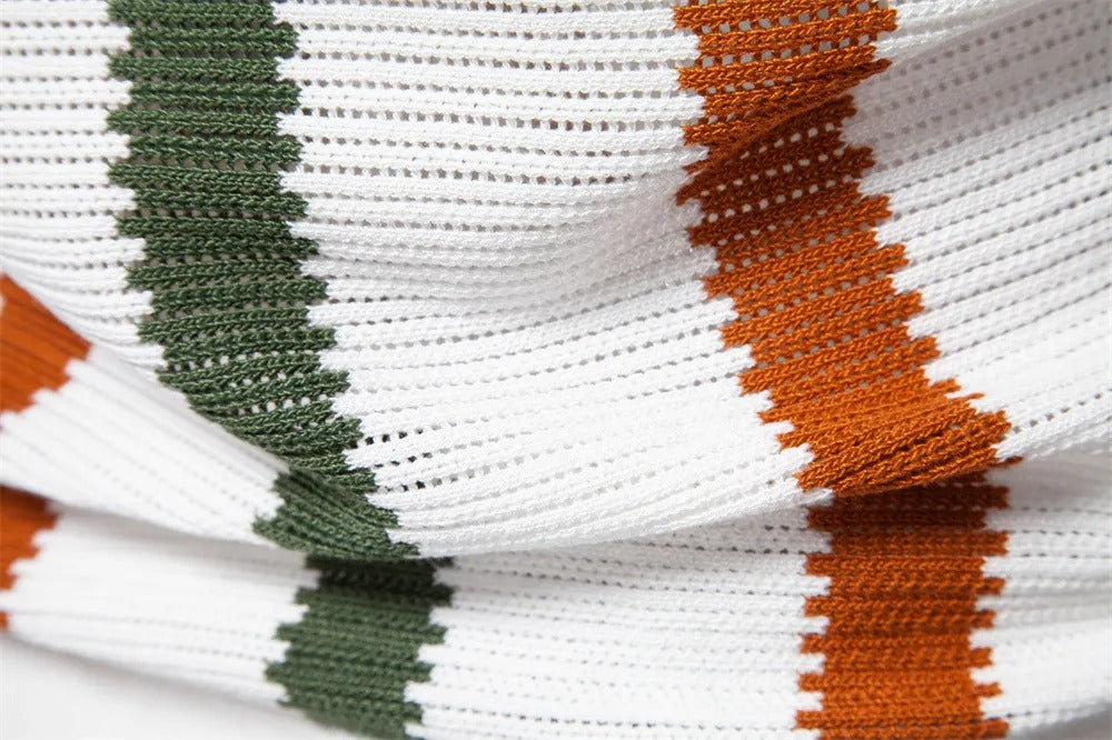 Polo en maille côtelée à rayures verticales pour hommes - Álvaro