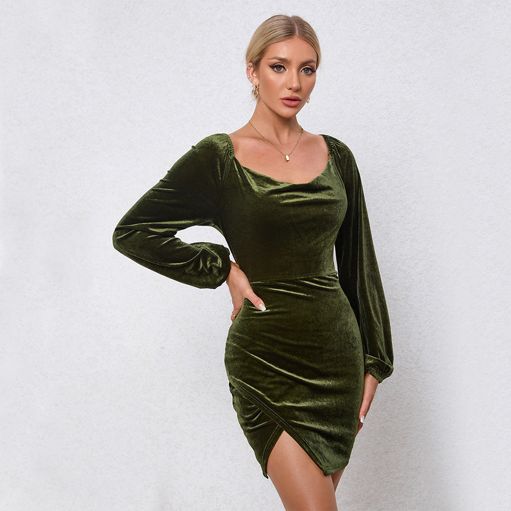 Robe en velours vert - Nauwe