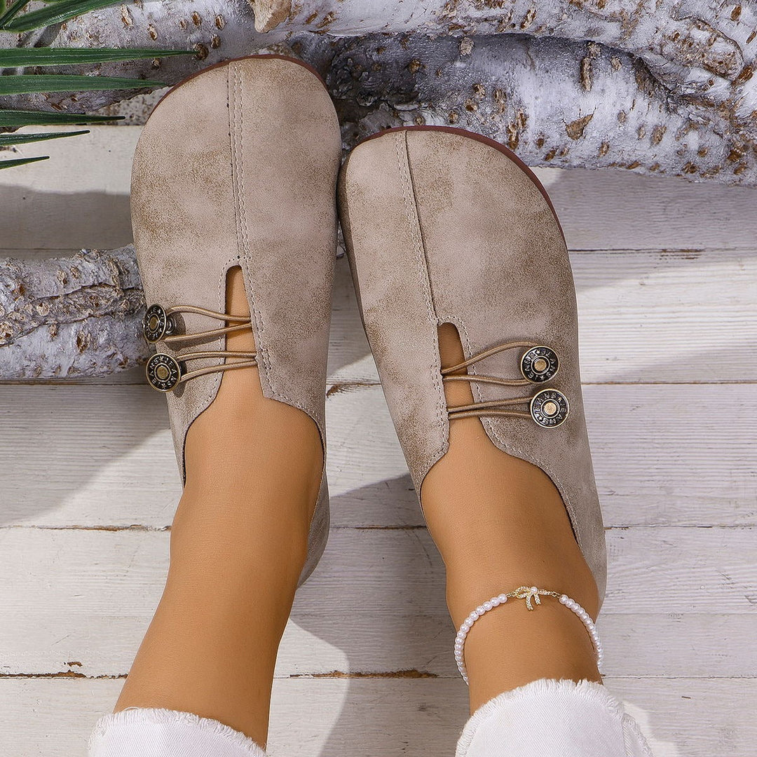 Chaussures plates pour femmes en daim souple, fabriquées à la main - Teresa