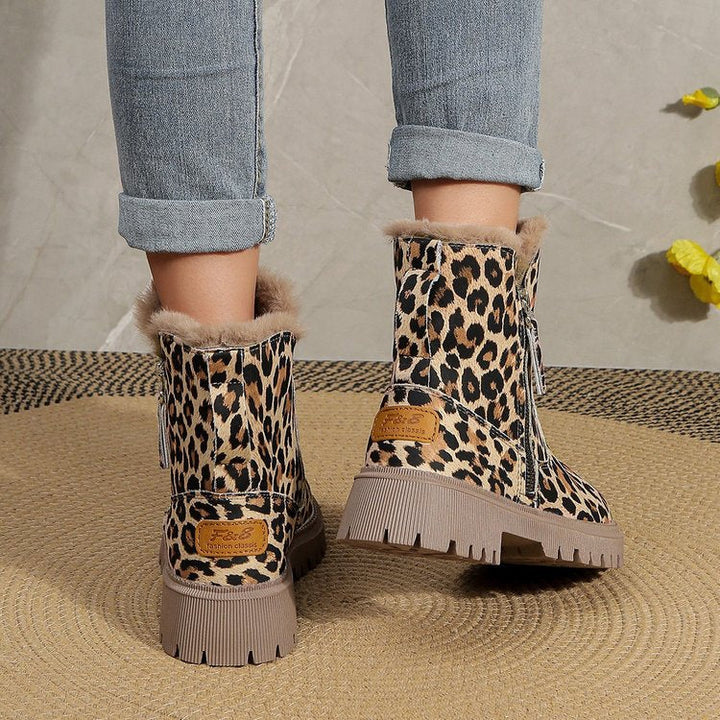 Bottes d'hiver pour femmes avec imprimé animalier et doublure chaude - Yuliana