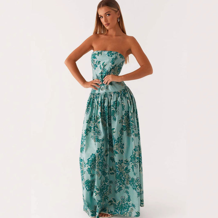 Robe longue imprimée pour femmes - Selene