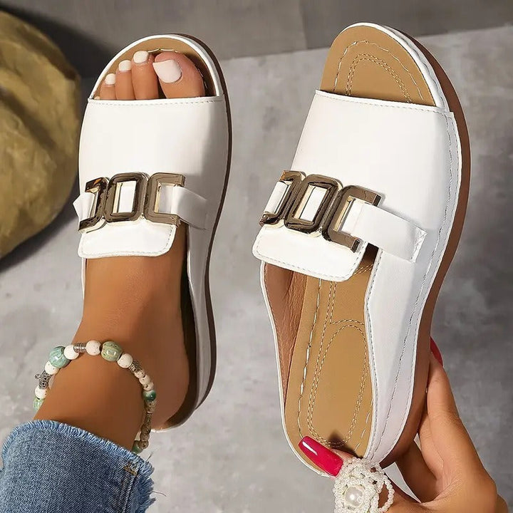 Sandales pour femmes avec boucle en métal à enfiler - Elena
