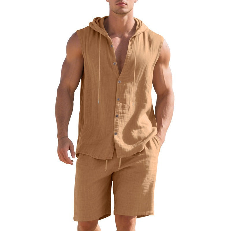 Ensemble sans manches pour hommes en tissu léger d'été - Mauro
