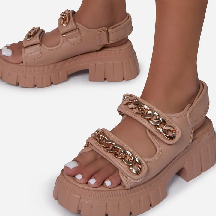 Sandales à plateforme pour femmes avec chaîne en métal - Renata