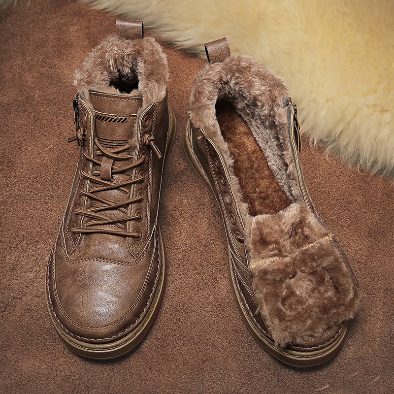 Bottines pour hommes à doublure chaude et à lacets - Renard