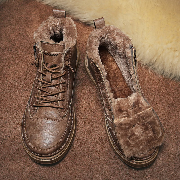Bottines pour hommes à doublure chaude et à lacets - Renard