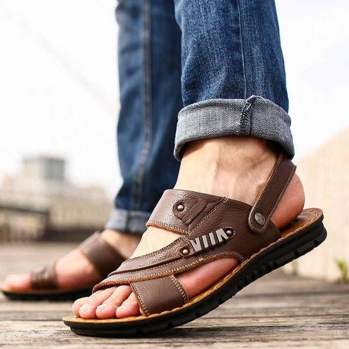 Sandales pour hommes en cuir véritable avec design ergonomique et respirant - Martín