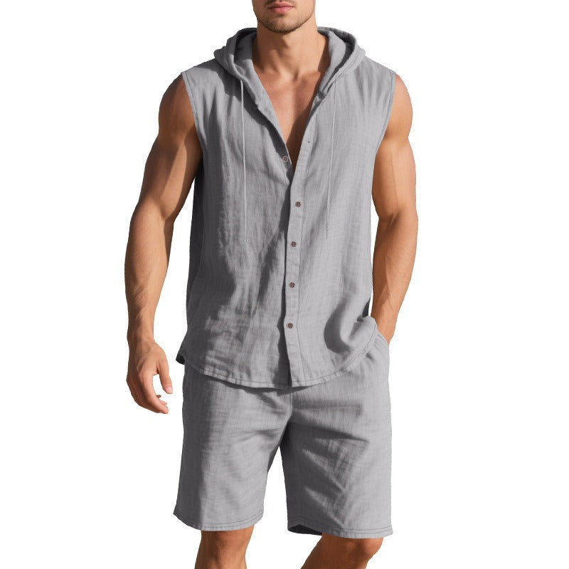 Ensemble sans manches pour hommes en tissu léger d'été - Mauro