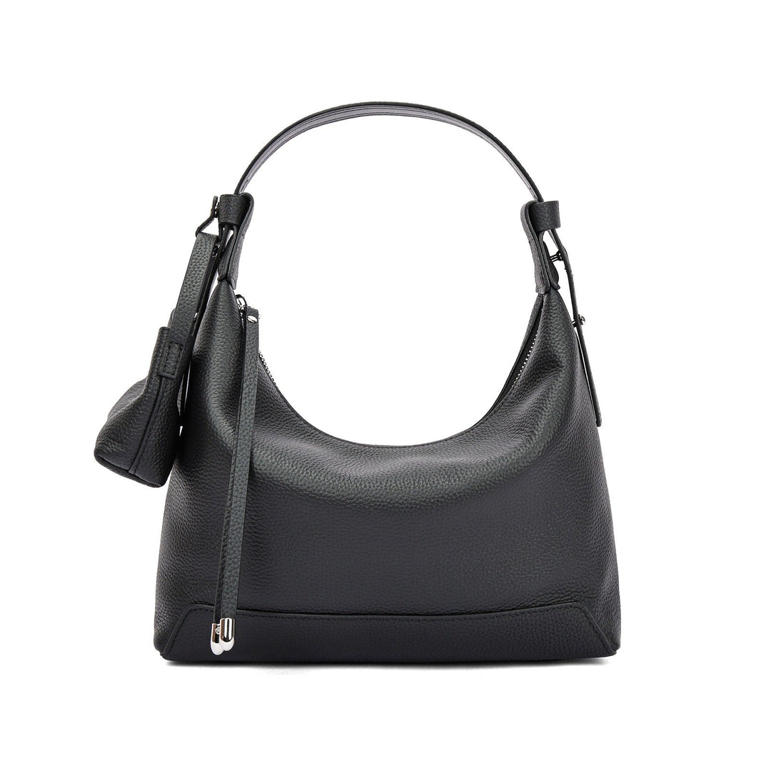 Sac à bandoulière en cuir véritable pour femme au design structuré - Ivonne
