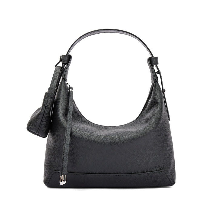 Sac à bandoulière en cuir véritable pour femme au design structuré - Ivonne
