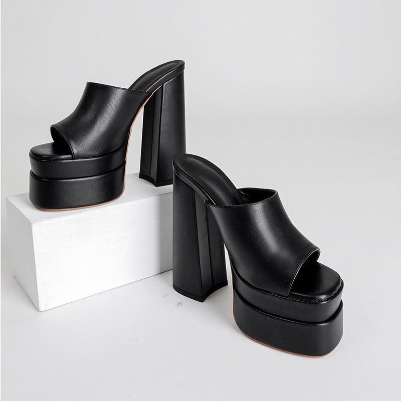 Sandales à talons larges en satin pour femmes - Valeria