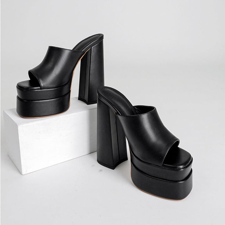 Sandales à talons larges en satin pour femmes - Valeria