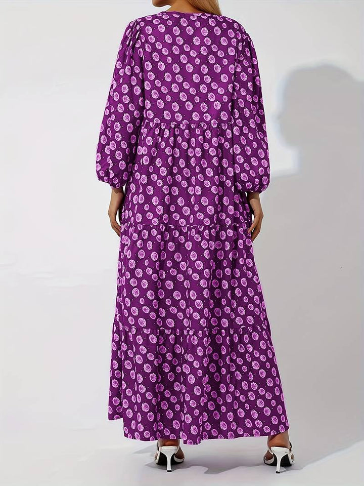 Abisha - Robe longue boho ample à imprimé floral